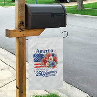 God 250th Anniversary USA Flag Floral Garden Flag Patriotic Freedom 4th of July 250 Years America