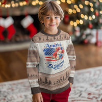 God 250th Anniversary USA Flag Floral Ugly Christmas Sweater Patriotic Freedom 4th of July 250 Years America