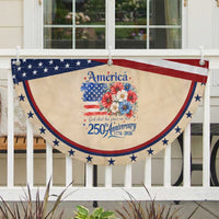 God 250th Anniversary USA Flag Floral Patriotic Fan Flag Freedom 4th of July 250 Years America