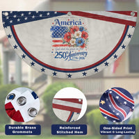 God 250th Anniversary USA Flag Floral Patriotic Fan Flag Freedom 4th of July 250 Years America