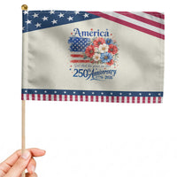God 250th Anniversary USA Flag Floral Patriotic Handheld Flag Patriotic Freedom 4th of July 250 Years America