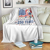 USA 250th Anniversary Flag Floral Graphic Throw Blanket 250 Years America Patriot 4th of July Patriotism Gift