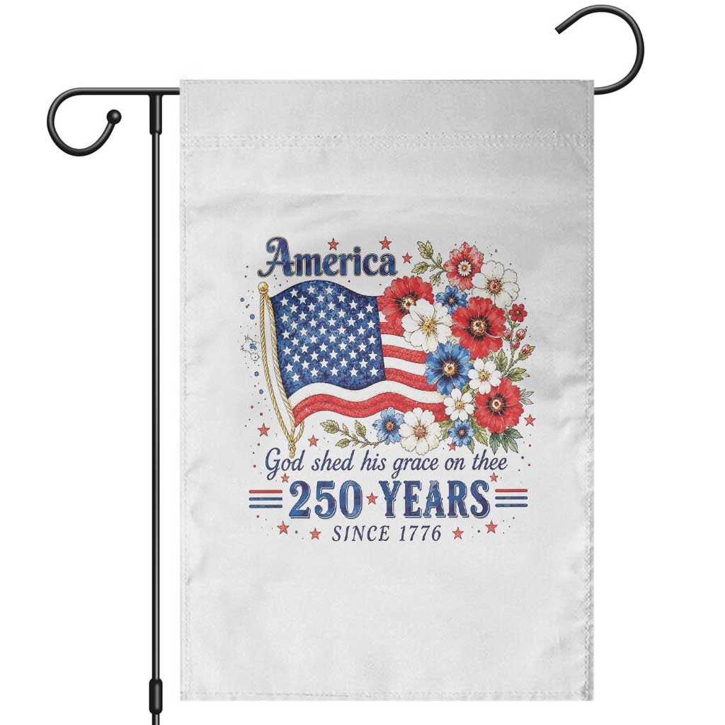 USA 250th Anniversary Flag Floral Graphic Garden Flag 250 Years America Patriot 4th of July Patriotism Gift