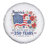 USA 250th Anniversary Flag Floral Graphic Spare Tire Cover 250 Years America Patriot 4th of July Patriotism Gift