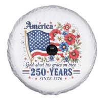 USA 250th Anniversary Flag Floral Graphic Spare Tire Cover 250 Years America Patriot 4th of July Patriotism Gift