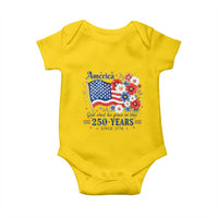 USA 250th Anniversary Flag Floral Graphic Baby Onesie 250 Years America Patriot 4th of July Patriotism Gift