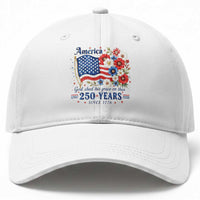 USA 250th Anniversary Flag Floral Graphic Baseball Cap 250 Years America Patriot 4th of July Patriotism Gift
