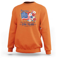 USA 250th Anniversary Flag Floral Graphic Sweatshirt 250 Years America Patriot 4th of July Patriotism Gift