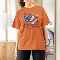 USA 250th Anniversary Flag Floral Graphic T Shirt For Women 250 Years America Patriot 4th of July Patriotism Gift