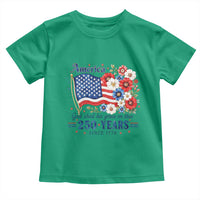 USA 250th Anniversary Flag Floral Graphic Toddler T Shirt 250 Years America Patriot 4th of July Patriotism Gift