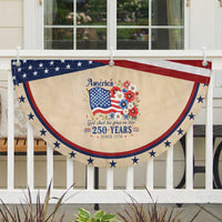 USA 250th Anniversary Flag Floral Graphic Patriotic Fan Flag 250 Years America Patriot 4th of July Patriotism Gift