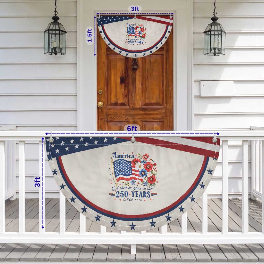 USA 250th Anniversary Flag Floral Graphic Patriotic Fan Flag 250 Years America Patriot 4th of July Patriotism Gift