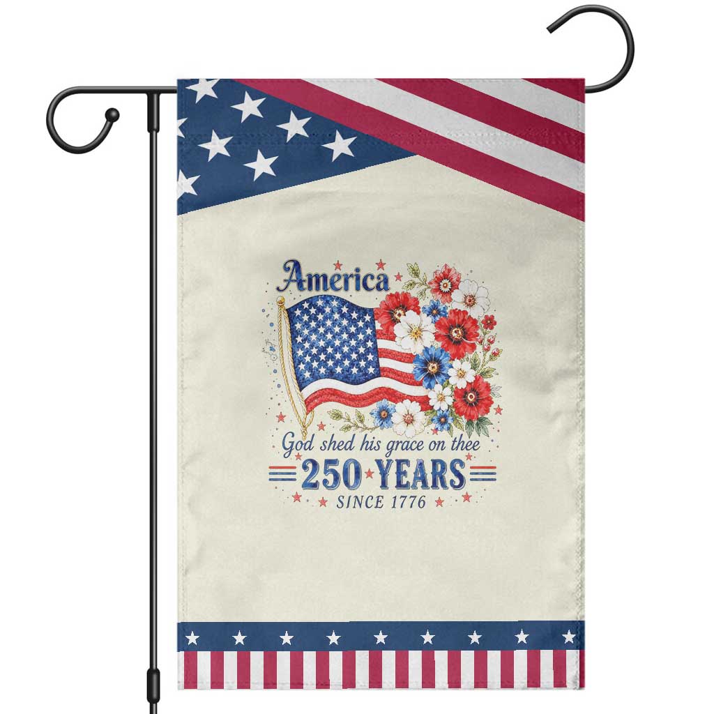 USA 250th Anniversary Flag Floral Graphic Patriotic Garden Flag 250 Years America Patriot 4th of July Patriotism Gift