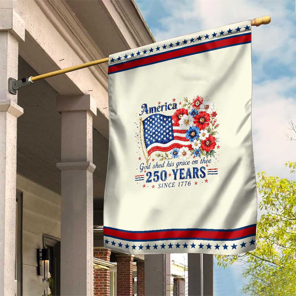 USA 250th Anniversary Flag Floral Graphic Patriotic Garden Flag 250 Years America Patriot 4th of July Patriotism Gift