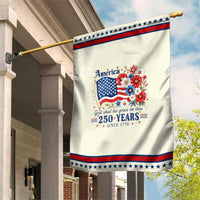 USA 250th Anniversary Flag Floral Graphic Patriotic Garden Flag 250 Years America Patriot 4th of July Patriotism Gift