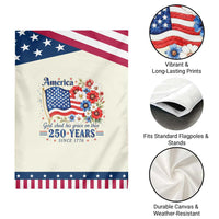 USA 250th Anniversary Flag Floral Graphic Patriotic Garden Flag 250 Years America Patriot 4th of July Patriotism Gift