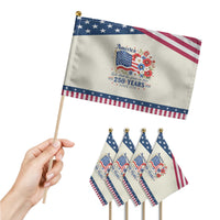 USA 250th Anniversary Flag Floral Graphic Patriotic Handheld Flag 250 Years America Patriot 4th of July Patriotism Gift