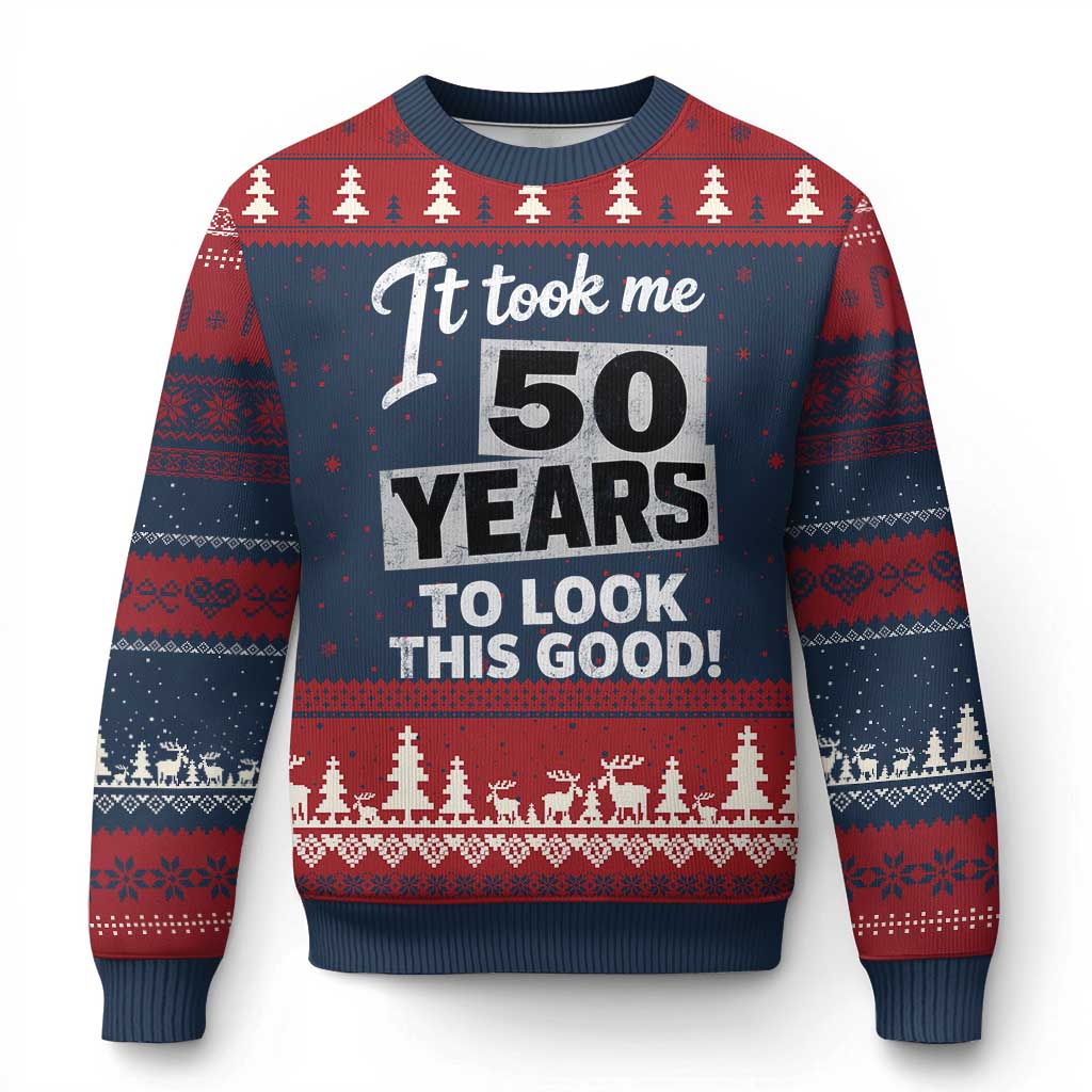 50th Birthday Ugly Christmas Sweater It Took Me 50 Years To Look This Good