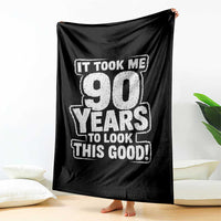 Funny 90th Birthday Throw Blanket It Took Me 90 Years To Look This Good Vintage Retro