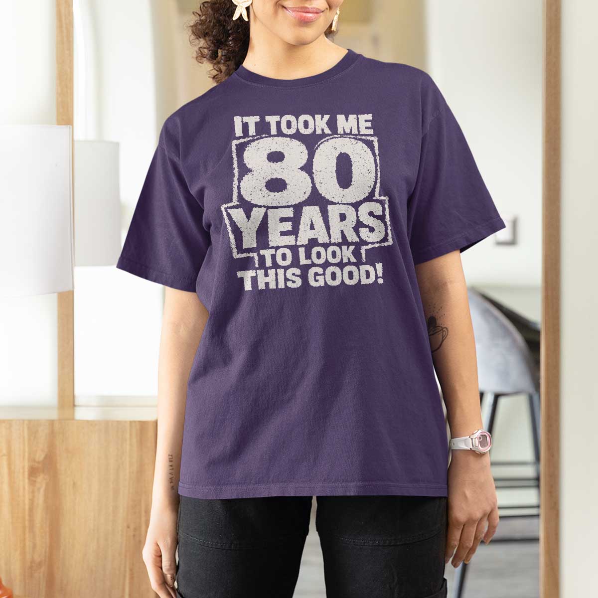 Funny 80th Birthday T Shirt For Women It Took Me 80 Years To Look This Good Vintage Retro