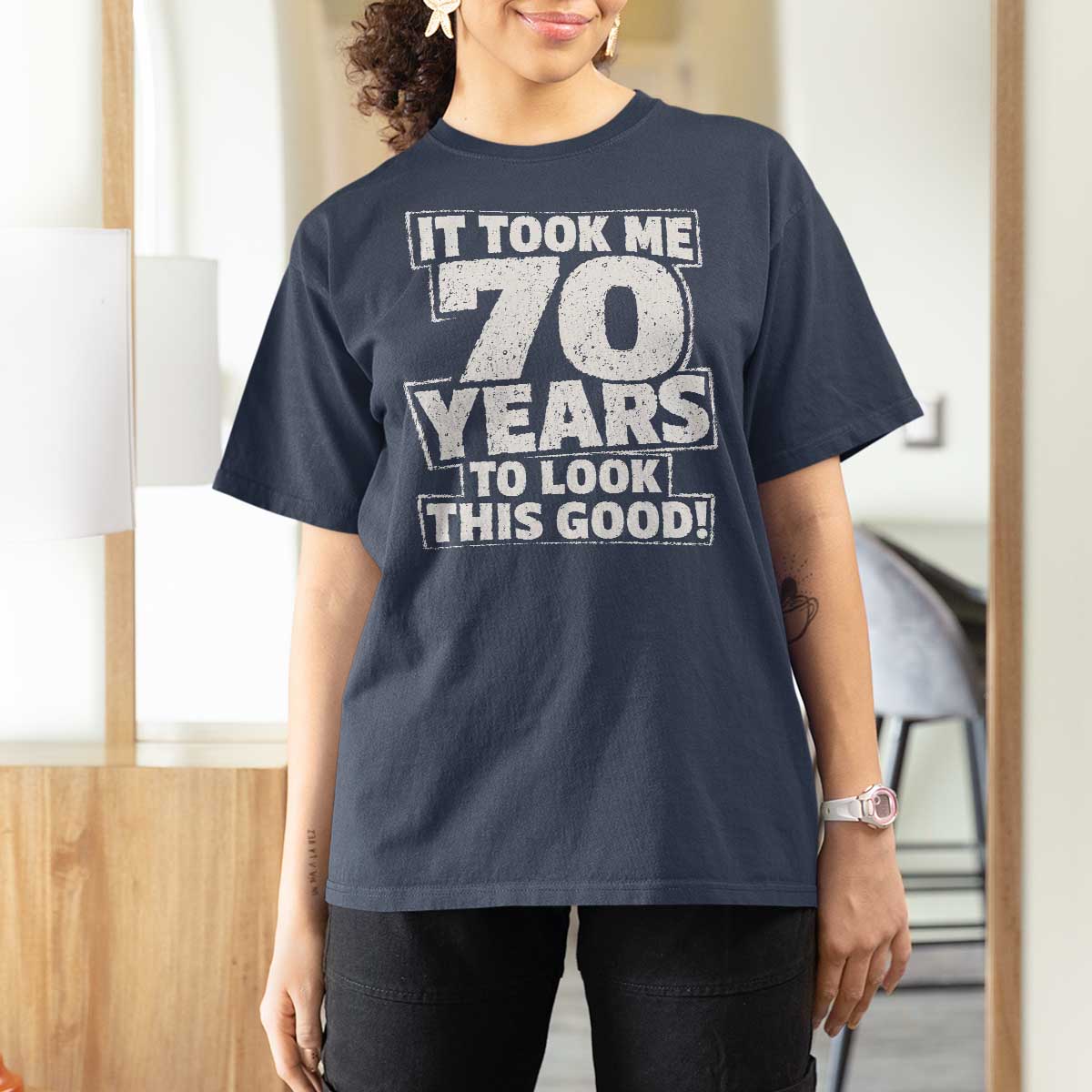 Funny 70th Birthday T Shirt For Women It Took Me 70 Years To Look This Good Vintage Retro