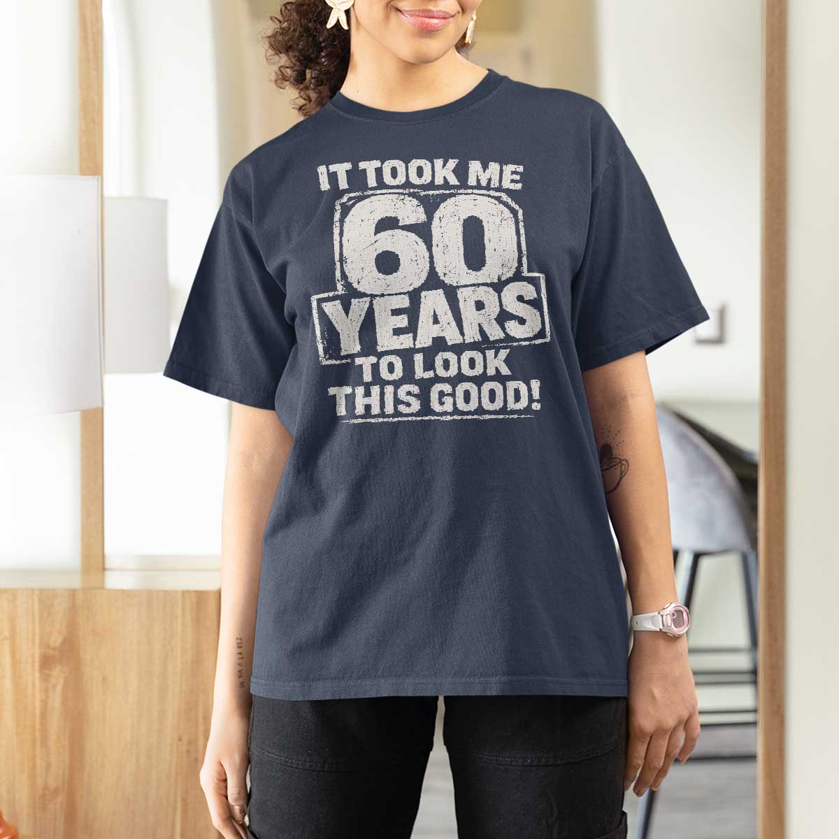 Funny 60th Birthday T Shirt For Women It Took Me 60 Years To Look This Good Vintage Retro