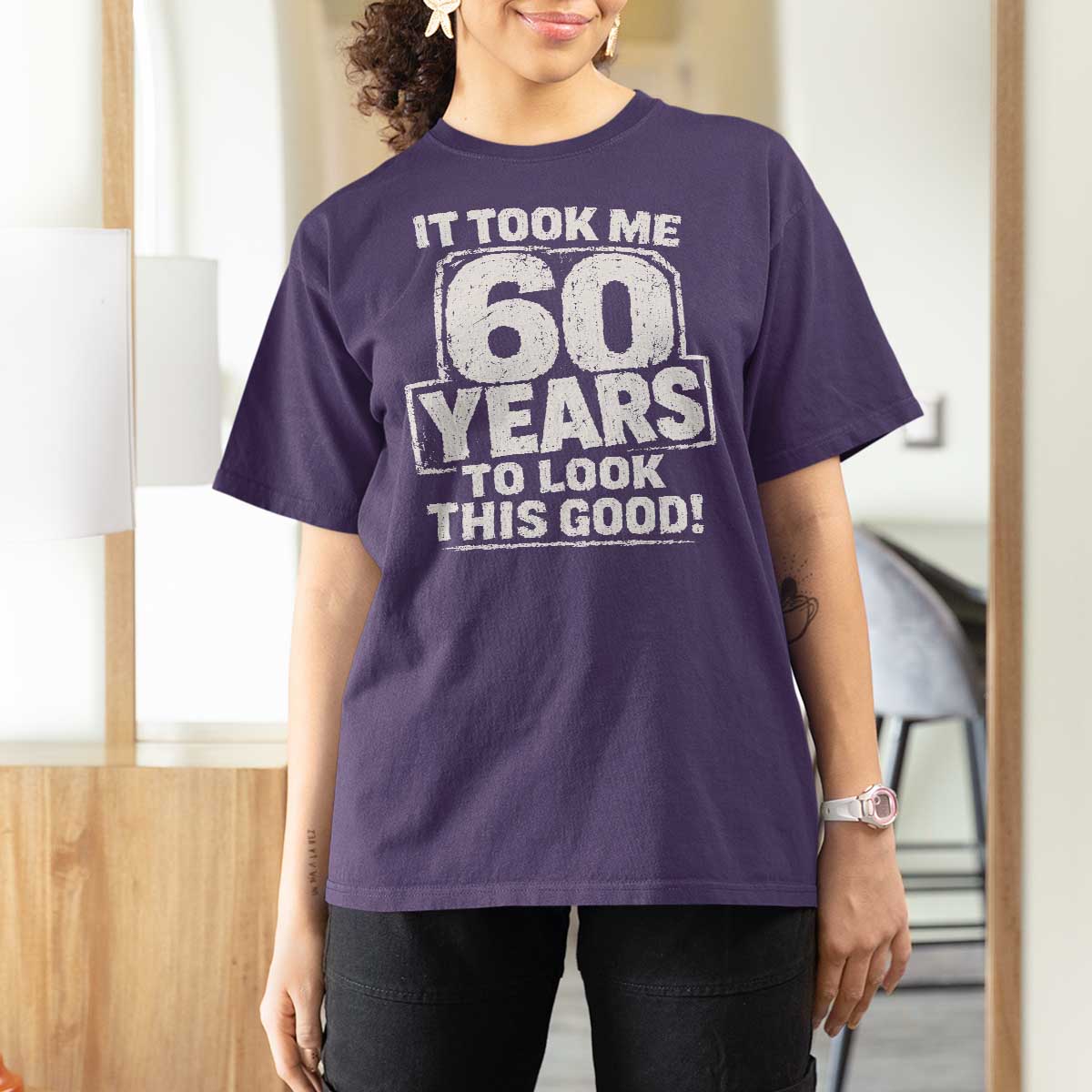 Funny 60th Birthday T Shirt For Women It Took Me 60 Years To Look This Good Vintage Retro