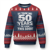 Funny 50th Birthday Ugly Christmas Sweater It Took Me 50 Years To Look This Good Vintage Retro