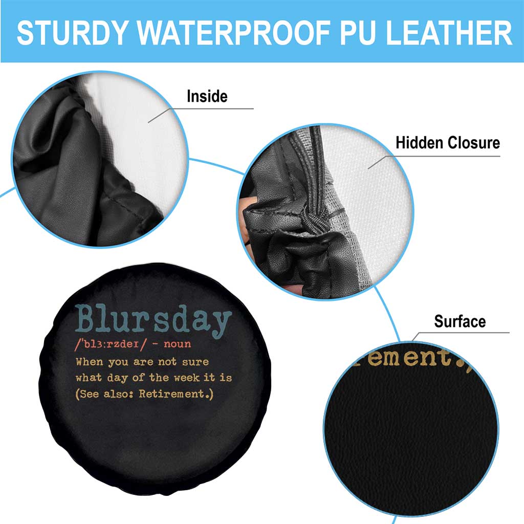 Funny Retired Spare Tire Cover Blursday Retirement Definition Gag Gifts