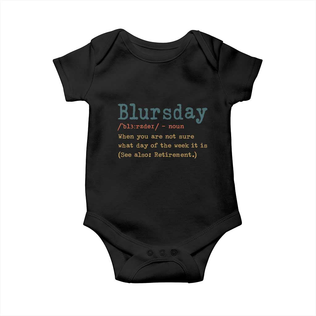 Funny Retired Baby Onesie Blursday Retirement Definition Gag Gifts