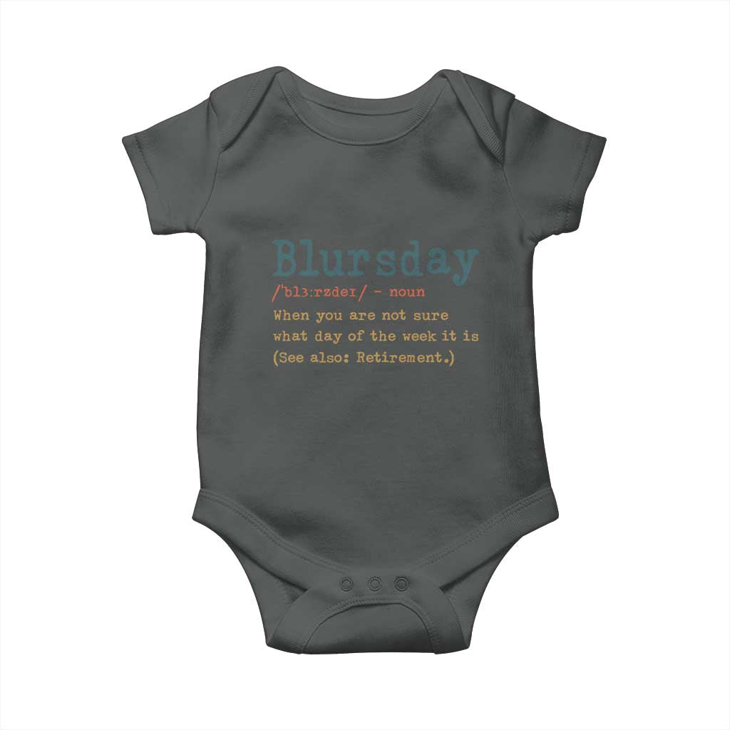 Funny Retired Baby Onesie Blursday Retirement Definition Gag Gifts