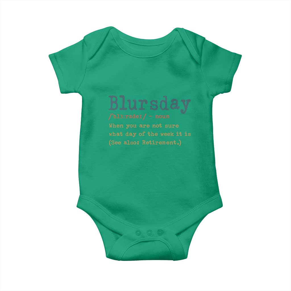Funny Retired Baby Onesie Blursday Retirement Definition Gag Gifts