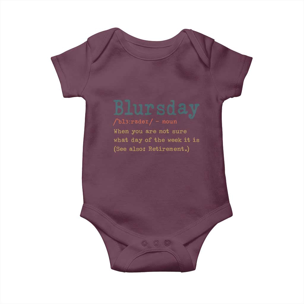 Funny Retired Baby Onesie Blursday Retirement Definition Gag Gifts
