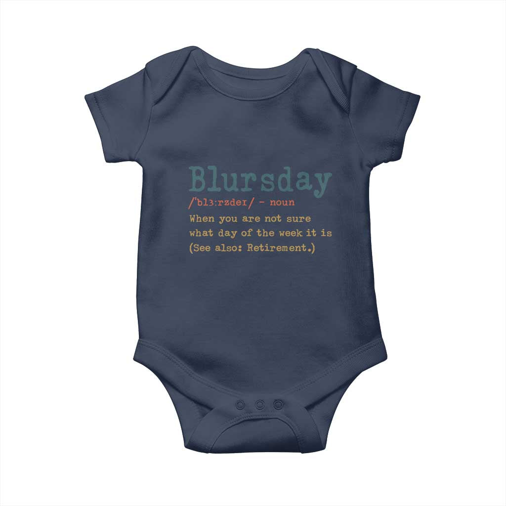 Funny Retired Baby Onesie Blursday Retirement Definition Gag Gifts