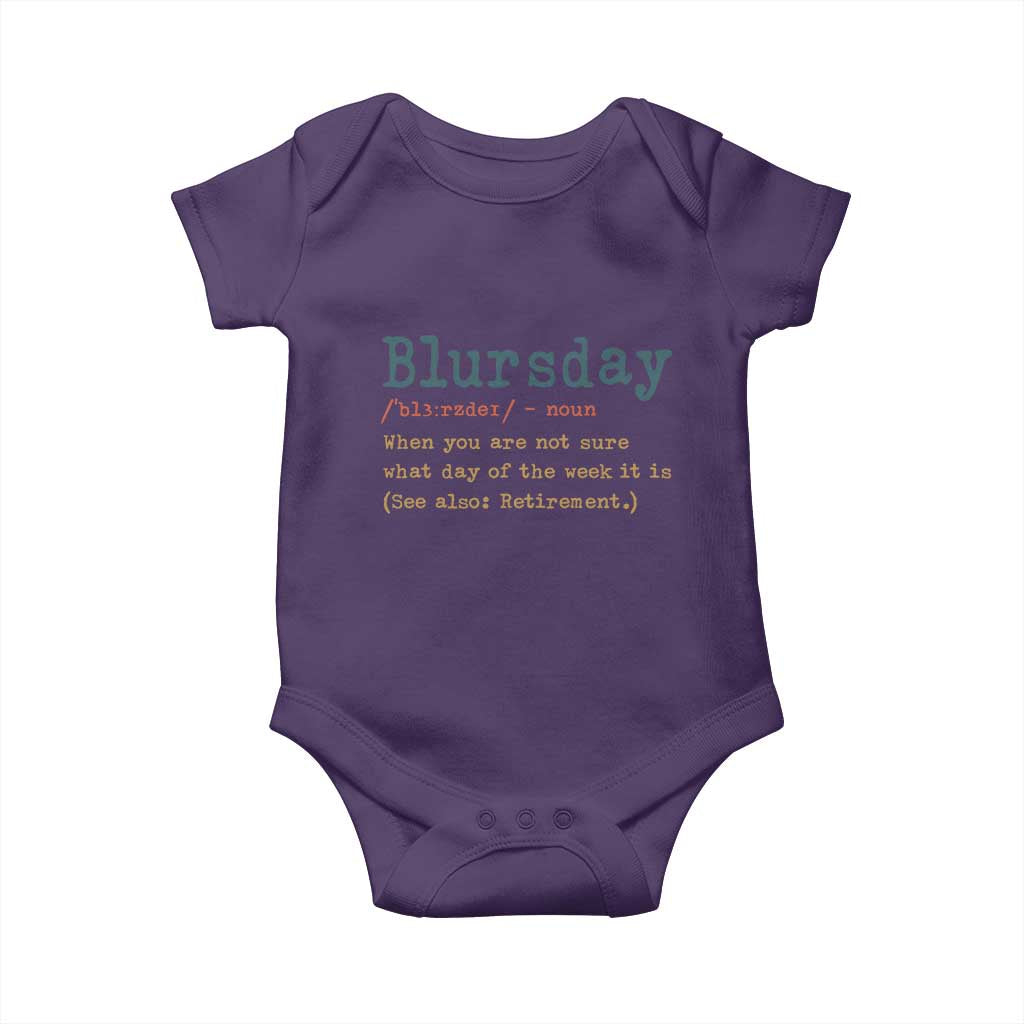Funny Retired Baby Onesie Blursday Retirement Definition Gag Gifts