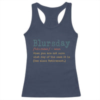 Funny Retired Racerback Tank Top Blursday Retirement Definition Gag Gifts