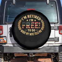 Retirement Gift for Husband Spare Tire Cover Retired Im Free To Do What My Wife Tells Me Retro US Flag