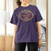 Retirement Gift for Husband T Shirt For Women Retired Im Free To Do What My Wife Tells Me Retro US Flag