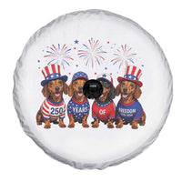 Vintage Patriotic Dachshund 250 Anniversary USA Spare Tire Cover Freedom 250 Years Weiner Dog Lovers Dad Mom