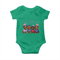 Vintage Patriotic Dachshund 250 Anniversary USA Baby Onesie Freedom 250 Years Weiner Dog Lovers Dad Mom