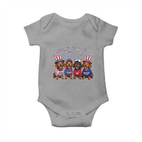 Vintage Patriotic Dachshund 250 Anniversary USA Baby Onesie Freedom 250 Years Weiner Dog Lovers Dad Mom