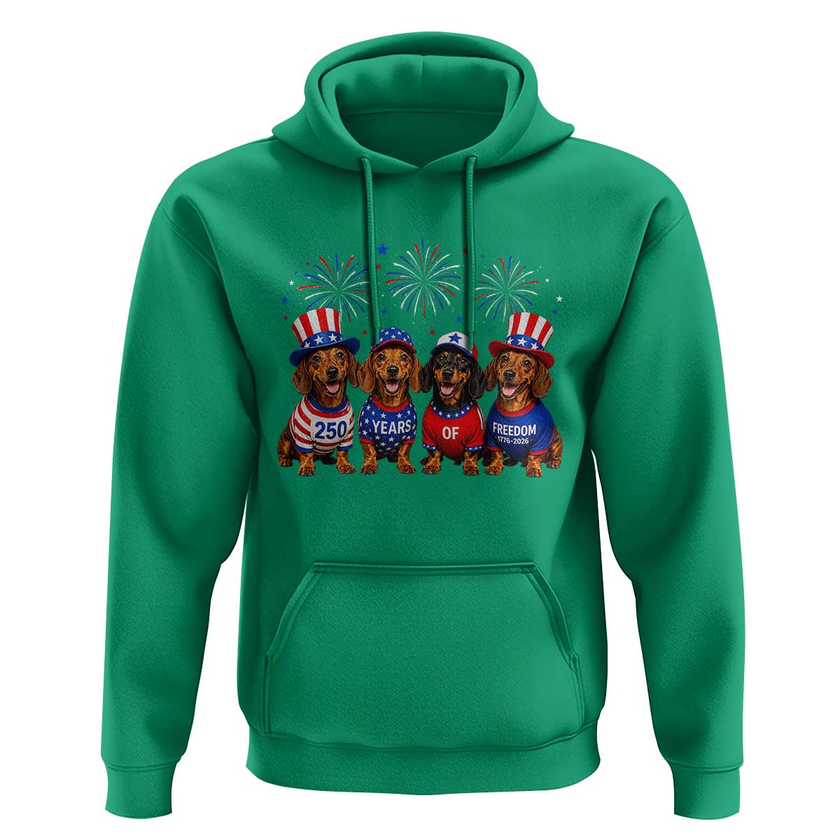 Vintage Patriotic Dachshund 250 Anniversary USA Hoodie Freedom 250 Years Weiner Dog Lovers Dad Mom