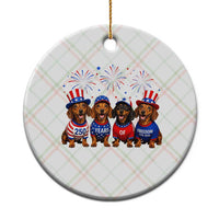 Vintage Patriotic Dachshund 250 Anniversary USA Ceramic Ornament Freedom 250 Years Weiner Dog Lovers Dad Mom
