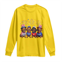 Vintage Patriotic Dachshund 250 Anniversary USA Long Sleeve Shirt Freedom 250 Years Weiner Dog Lovers Dad Mom