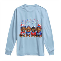 Vintage Patriotic Dachshund 250 Anniversary USA Long Sleeve Shirt Freedom 250 Years Weiner Dog Lovers Dad Mom