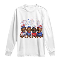 Vintage Patriotic Dachshund 250 Anniversary USA Long Sleeve Shirt Freedom 250 Years Weiner Dog Lovers Dad Mom