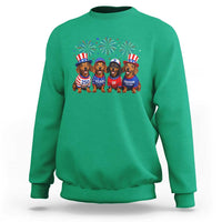 Vintage Patriotic Dachshund 250 Anniversary USA Sweatshirt Freedom 250 Years Weiner Dog Lovers Dad Mom