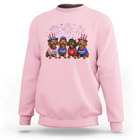 Vintage Patriotic Dachshund 250 Anniversary USA Sweatshirt Freedom 250 Years Weiner Dog Lovers Dad Mom