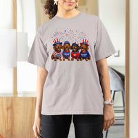 Vintage Patriotic Dachshund 250 Anniversary USA T Shirt For Women Freedom 250 Years Weiner Dog Lovers Dad Mom