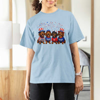 Vintage Patriotic Dachshund 250 Anniversary USA T Shirt For Women Freedom 250 Years Weiner Dog Lovers Dad Mom